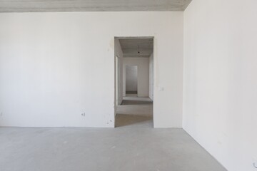 interior of the apartment without decoration in gray colors