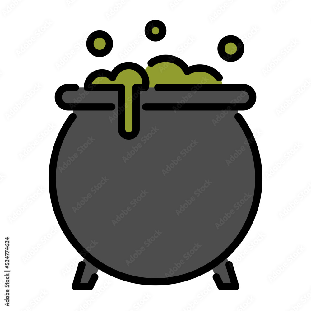 Wall mural poison pot color line icon - Wall murals