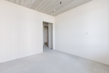 interior of the apartment without decoration in gray colors