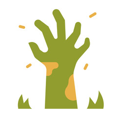zombie hand flat icon