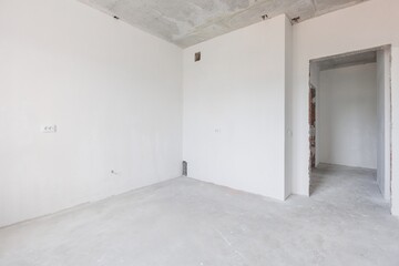 interior of the apartment without decoration in gray colors