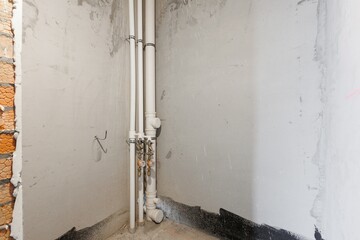 interior of the apartment without decoration in gray colors