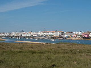 Cabanas de Tavira. Lagunas de la Reserva Natural de Ria Formosa. Algarve. Portugal
