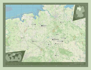 Niedersachsen, Germany. OSM. Labelled points of cities