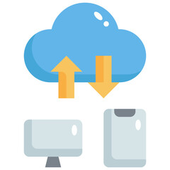 Cloud and media icon