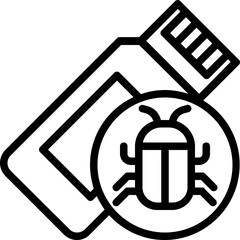 Flash drive virus icon