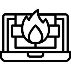Firewall laptop icon