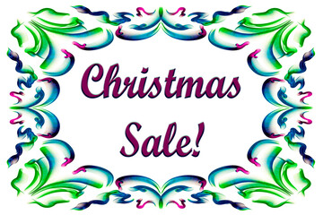 Sale, template, color border, three-dimensional ornament, space for text, invitation