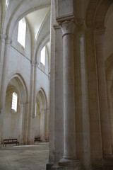 Fototapeta na wymiar Colonnes de l'abbaye de Pontigny en Bourgogne. France