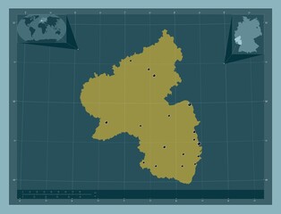Rheinland-Pfalz, Germany. Solid. Major cities