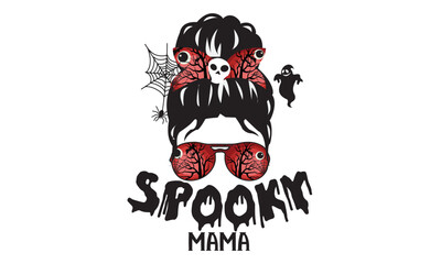 Spooky Mama Halloween T-Shirt Design