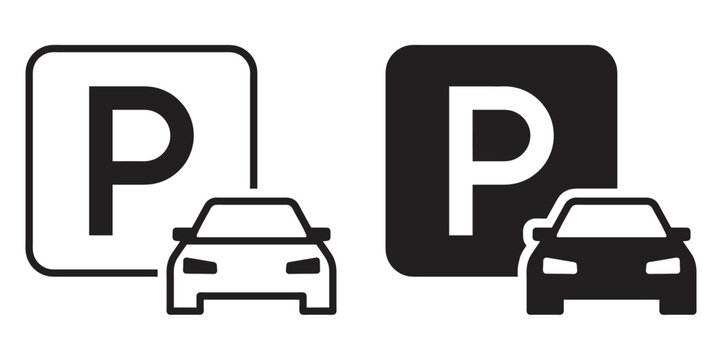 ofvs161 OutlineFilledVectorSign ofvs - car parking vector icon . isolated transparent . automotive . p . traffic . black outline and filled version . AI 10 / EPS 10 . g11500