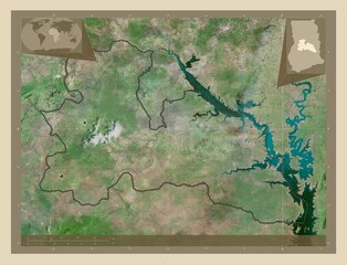 Bono East, Ghana. High-res satellite. Major cities