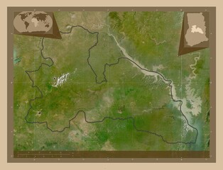 Bono East, Ghana. Low-res satellite. Major cities