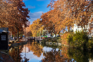 Autumn colors in Toulouse, France. Known as La Ville Rose