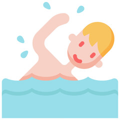a man swimming icon
