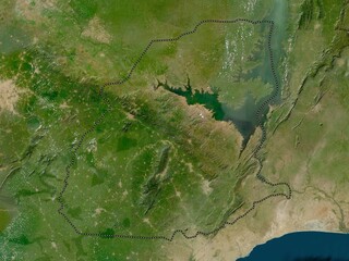 Eastern, Ghana. Low-res satellite. No legend