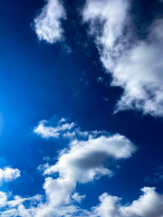 Naklejka na ściany i meble beautiful clouds against the blue sky on a sunny day