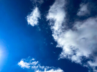 beautiful clouds against the blue sky on a sunny day