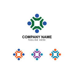 Abstract People Logo, human social, people working, unity, together, connection, relation logo design, community, Group logo template.