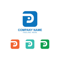 Minimalist P Letter logo design vector illustration