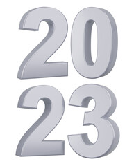 2023 concept, Happy New Year2023. Typography logo 2023 for celebration, 3D Colorful trendy text for branding, banner, cover, card, social media.