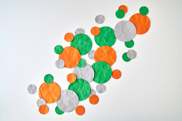 Orange, Grey & Green paper dots