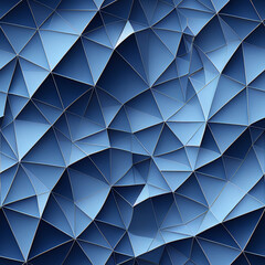 Seamless beautiful 3d random pattern shapes in purple blue black background, triangle geometric web pattern