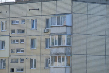 Obraz premium windows are protected from explosions glass protection difficult times Ukraine winter spring summer autumn house