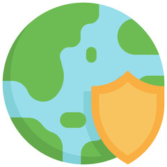 Shield and planet icon