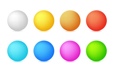 Colorful balls. 3d ball. Set of glossy spheres and balls . Vector illustration