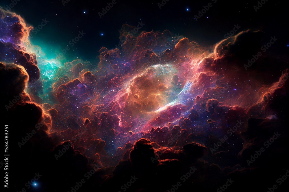 Canvas Prints magnificent cosmic nebula 3d visualization art work awesome abstract background. cosmos stars cluste