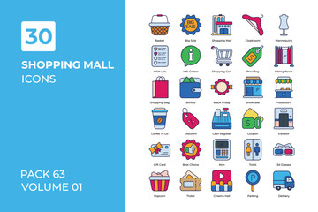 Shopping mall icons collection.