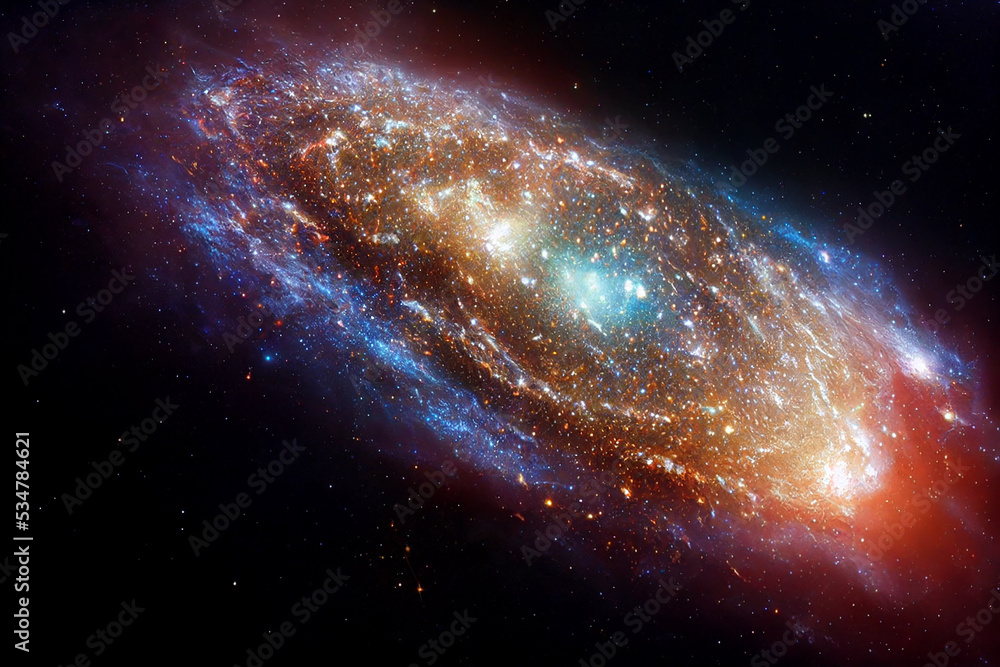 Canvas Prints spiral galaxy in deep space 3d visualization conceptual art spectacular abstract background. magnifi