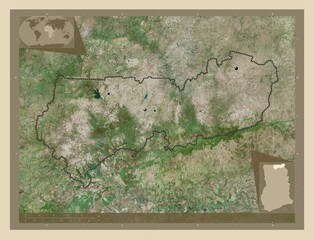Upper East, Ghana. High-res satellite. Major cities