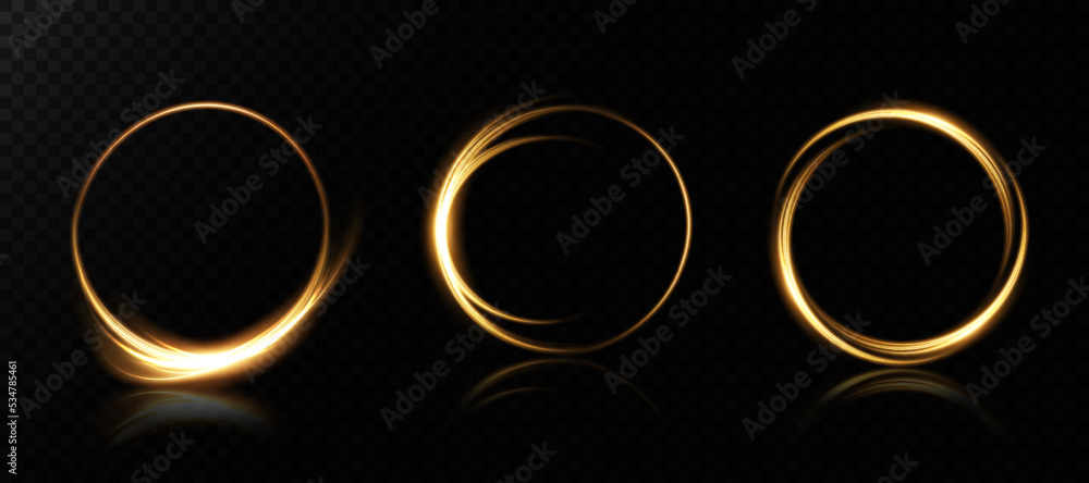 Poster golden glowing shiny spiral lines, round frames. vector background. eps10. abstract effect of moveme