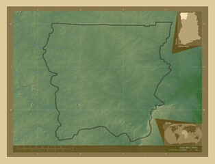 Upper West, Ghana. Physical. Labelled points of cities