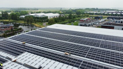 Solar panel mounting structure installation. This system is floated on your dam, river, reservoir, or lake to reduce evaporation and keep your solar PV panels cool for optimal performance