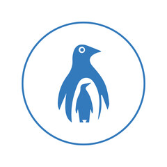 Flightless penguin bird icon | Circle version icon |
