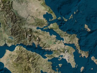 Central Greece, Greece. Low-res satellite. No legend