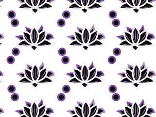 seamless floral pattern. Seamless pattern with lilies and lotos
