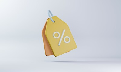 3d render sale tag price tag icon illustrator.Shopping online promotion concept.