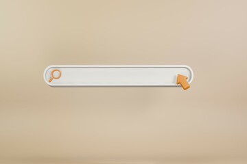 3d search bar icon design illustrator. Searching bar for website with arrow