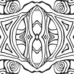 Amazonia festival seamless pattern black and white