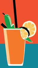 Orange, watermelon, kiwi, lemon smoothie set. Juice to go with fresh fruits.Summer background for banner,poster,brand,template and label,packaging,packing,emblem and advertise.Vector illustration.