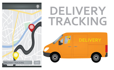Delivery tracking app. vector illustration