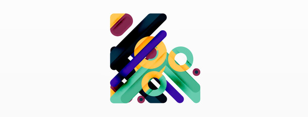 Creative geometric wallpaper. Minimal lines and circles background