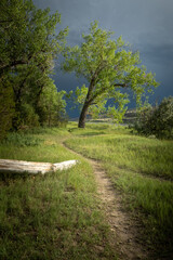 Incoming storm clouds Missouri River trail, Montana