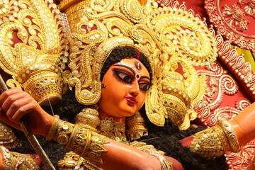 Durga Satue Face Closeup shot in Kolkata 