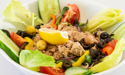 Plates of restaurant menu meals